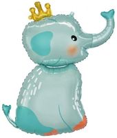 Balon foliowy Słonik z Koroną, 55x70 cm