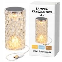 LAMPKA DOTYKOWA LED KRYSZTAŁOWA GALMOUR NOCNA LAMPA KRYSZTAŁOWA