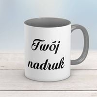 Kubek CLASSIC z szarym wnętrzem i uszkiem z Twoim nadrukiem
