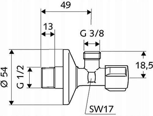 ZAWÓR KĄTOWY ODCINAJĄCY KOMPAKTOWY DO BATERII 1/2x3/8 SCHELL na Arena.pl