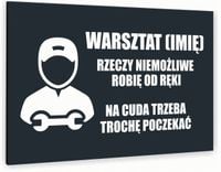 Tabliczka informacyjna znak nadruk UV DIBOND 30x20 WARSZTAT + IMIĘ