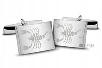 Spinki srebrne do mankietów 925 rodowane SKORPION