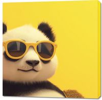 Obraz 100x100cm Panda w Wakacyjnym Nastroju