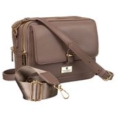 brązowa listonoszka damska wykonana ze skóry ekologicznej - peterson