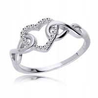 Srebrny pierścionek 925 Serce Nieskończoność R16