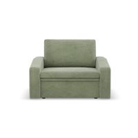 Fotel rozkładany, Punto, sztruks, 118x87x90 cm, oliwkowy | TYLETEGOTU