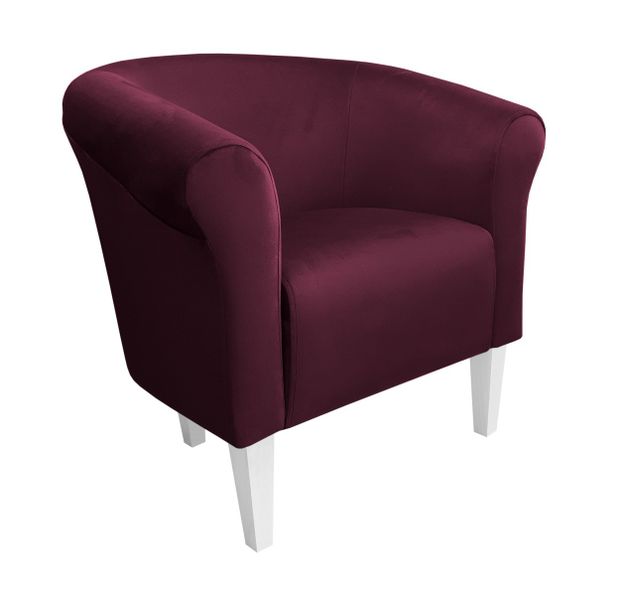 Fotel Milo nogi 20cm białe śliwka MG02 zdjęcie 1