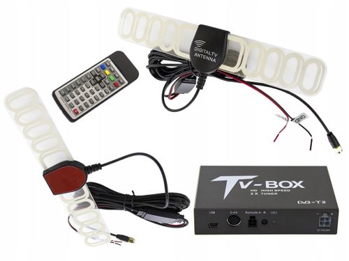 Samochodowy TUNER TELEWIZJI CYFROWEJ DVBT2 HEVC H.265 USB HDMI AV 2 ANTENY na Arena.pl
