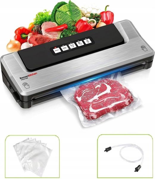 Bonsenkitchen Zgrzewarka Próżniowa do Żywności, Funkcja 5 w 1 SREBRNA zdjęcie 3