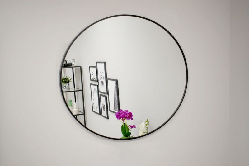 Lustro 50cm czarna rama zdjęcie 6