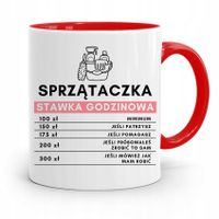 Dla Sprzątaczki Kubek Czerwony Na Prezent Urodziny Z Nadrukiem Ze Zdjęciem