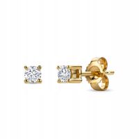 Kolczyki Sztyfty 14KT 585 Żółte Złoto Diamenty 0,21ct Eleganckie 3,5x3,5 mm