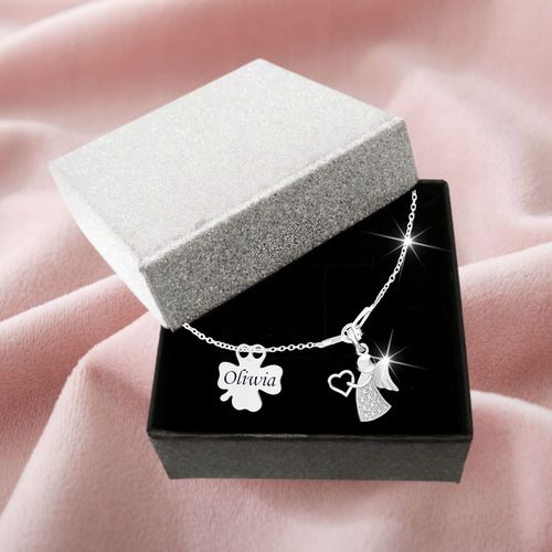 Srebrna Bransoletka dla Dziewczynki Aniołek Komunia GRAWER Srebro 925 ch6 na Arena.pl