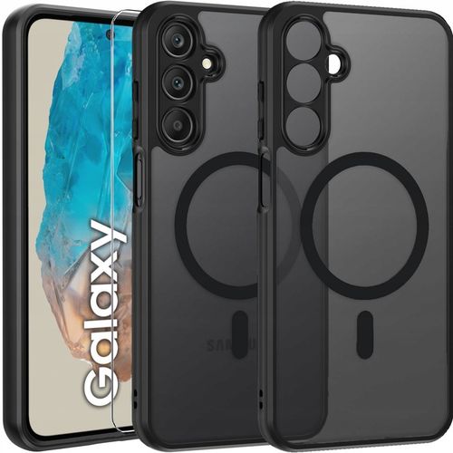 Etui do Samsung M35 5G (Magsafe, Czarne Matowe, Wzmacniane) + Szkło 9H 2,5D na Arena.pl
