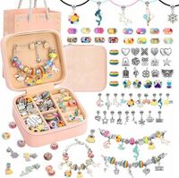 ZESTAW DO ROBIENIA BRANSOLETEK NASZYJNIKÓW KREATYWNY DLA DZIECI CHARMS