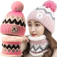 CZAPKA DAMSKA KOMIN KOMPLET DWUWARSTWOWY ZIMOWA