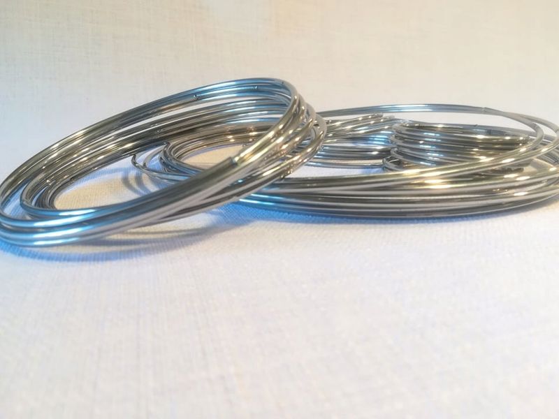 SREBRNA metalowa obręcz kółko do łapaczy snów 8cm zdjęcie 3