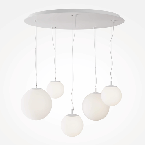 Wisząca lampa kulista Basic Form MOD321PL-05W1 na linkach biała na Arena.pl