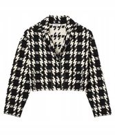 SANDRO Kurtka z bawełny w pepitkę z ozdobnymi cekinami S/36