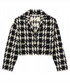 SANDRO Kurtka z bawełny w pepitkę z ozdobnymi cekinami S/36