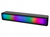 GŁOŚNIK SOUNDBAR GAMINGOWY RGB LED 2.0 MINI JACK 3,5mm AUX USB 5V DC 2x3W