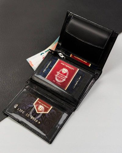 mały portfel męski bez zapięcia wykonany ze skóry naturalnej - peterson na Arena.pl