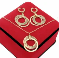 KOMPLET BIŻUTERII STAL CHIRURGICZNA ZŁOTY 2 częściowy KÓŁKA DOUBLE GREEK