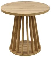Mały stół okrągły 80 cm rozkładany do 160 cm LAMELE do salonu DĄB ARTISAN