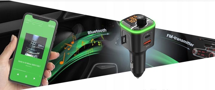 Navitel BHF04 MAX Bluetooth FM Transmiter MP3 USB zdjęcie 3