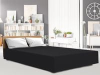 Prześcieradło z gumką 140x200 GRUBY JERSEY kolor czarny wysokie 25cm