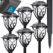 LAMPA SOLARNA OGRODOWA LED LAMPKI SOLARNE DO OGRODU CZUJNIK WBIJANA 6
