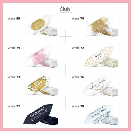 KRÓWKI NA ŚLUB CHRZEST KOMUNIĘ 1 KG Personalizowane krówki prezentowe na Arena.pl