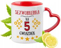 Kubek Czerwony Z Uszkiem W Kształcie Serca Dla Sexworkerki Na Prezent
