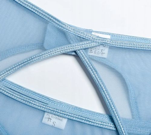 KOMPLET Bielizny Damskiej STANIK Choker PASY NA UDA BRZUCH Biały L na Arena.pl