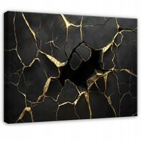 OBRAZ GLAMOUR CZARNY ZŁOTO DO SYPIALNI SALONU KUCHNI NA PŁÓTNIE 120x80