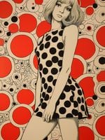 Plakat 60x80cm Czerwone Kropki