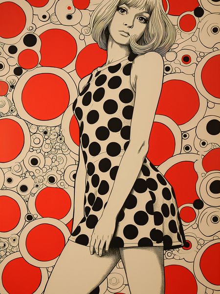 Plakat 60x80cm Czerwone Kropki zdjęcie 1