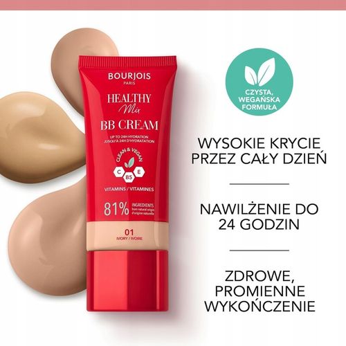 Bourjois Healthy Mix krem BB 002 Vanilla 30ml z kompleksem witamin C, E i B na Arena.pl