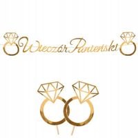 zestaw złotych dekoracji na wieczór panieński