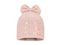 Broel AMI czapka dla dziewczynki kokarda pudrowy róż 52-54
