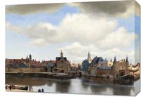 Obraz 70x50cm View of Delft, Vermeer Vintage do Salonu