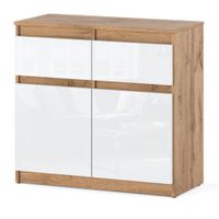 Komoda Z Szufladami Szafka 80cm Wotan Biały Połysk Oleksa Mała Nowoczesna