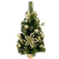 Choinka sztuczna w doniczce ze złotymi ozdobami 60 cm