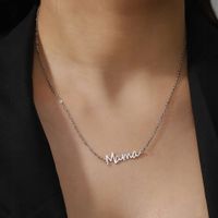 Naszyjnik napis Mama Wisiorek Prezent na Dzień Matki srebrny celebrytka kpl