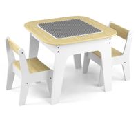 Milly Mally Zestaw mebli Olaf Blocks - Stolik i dwa krzesełka White białe