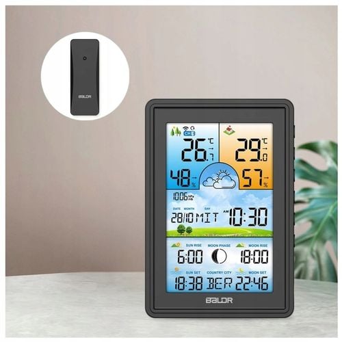 STACJA POGODOWA BALDR BEZPRZEWODOWA BAROMETR TERMOMETR LCD KOLOR na Arena.pl