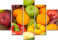 105CM 150CM OBRAZ 5 ELEM OWOCE WARZYWA DRUK