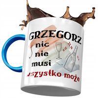 Kubek Błękitny Grzegorza Grześka Kolegi Prezent Z Nadrukiem Ze Zdjęciem