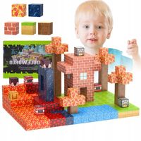 KLOCKI MAGNETYCZNE MINE-CRAFT bloki MOCNE na magnes Zestaw 100sztuk KLOCKÓW