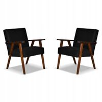 Fotel PRL zestaw retro vintage SOLER Family Meble czarny welur Angel